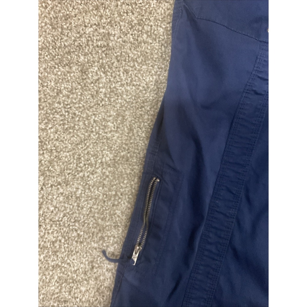 Style & Co Womens 10 Cargo Capri Pants Midrise Bungee Hem Uniform Blue - Picture 8 of 13